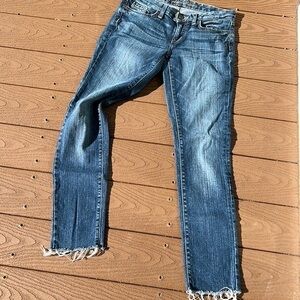 Gap cute premium mid rise skinny jeans with raw ham size 4R